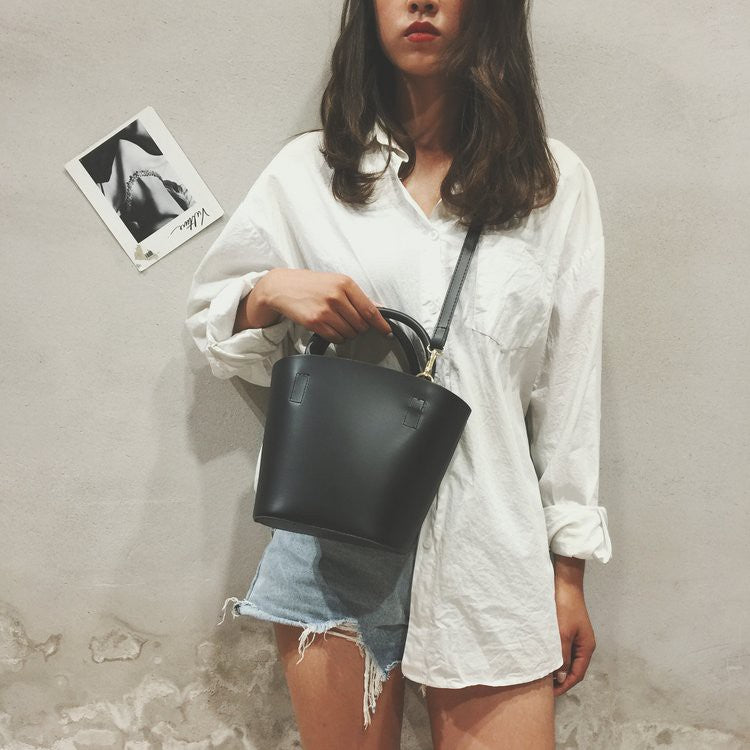 IELGY New yellow bucket bun mother bag diagonal handbag