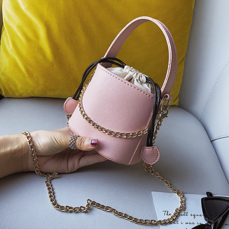 Shoulder bag chain bag portable mini bucket bag