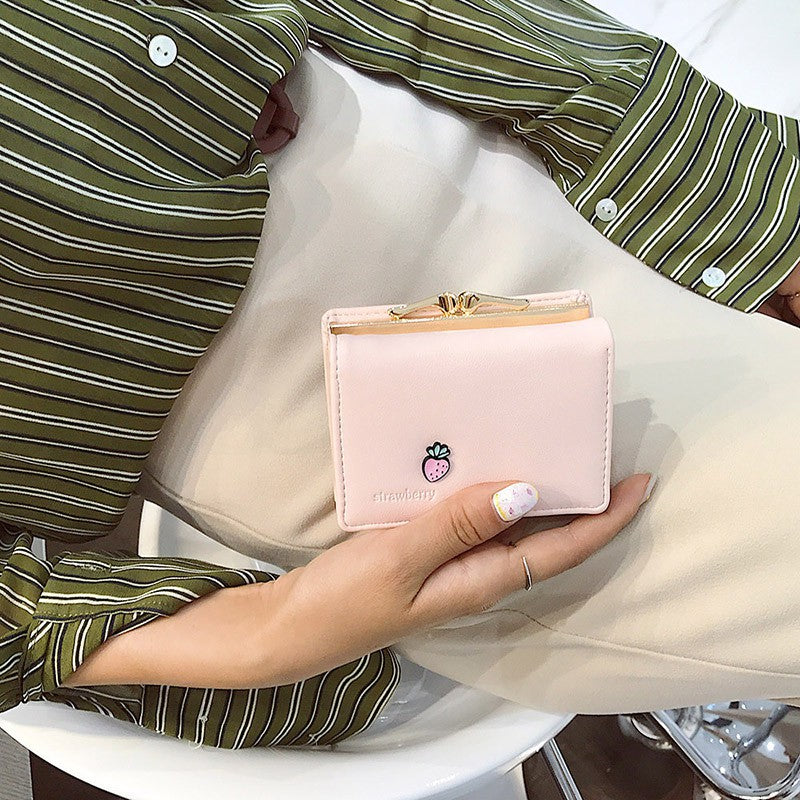 Mini wallet new female short paragraph folding space space change bit