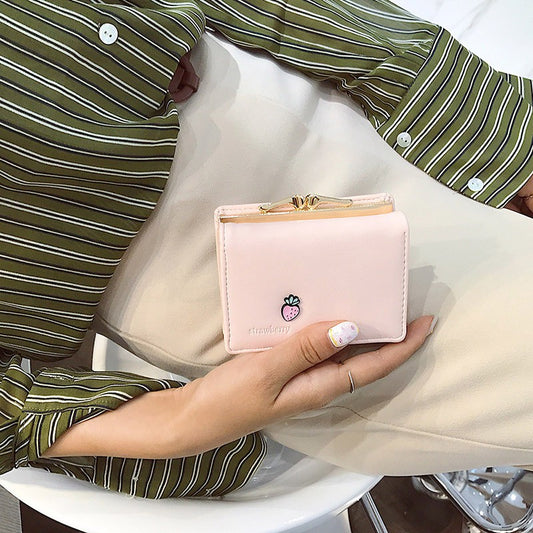 Mini wallet new female short paragraph folding space space change bit