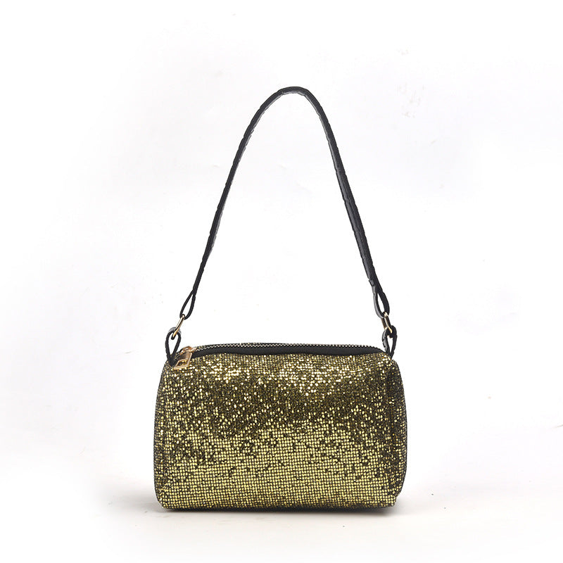 IELGY Fashion casual sequins large capacity shoulder lightweight cross-body handbag portable pillow bag chain