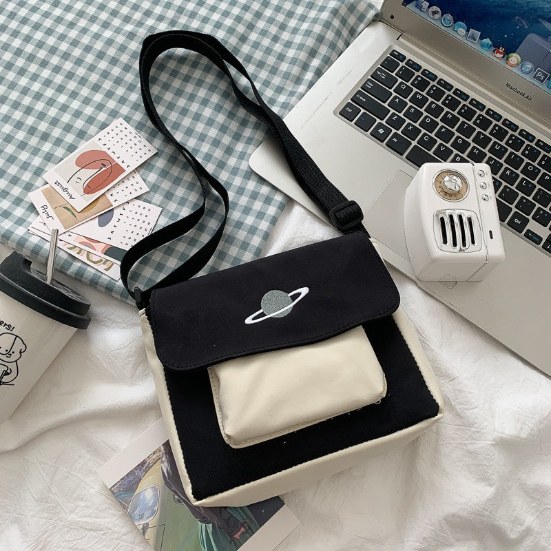 IELGY Spot new solid color street canvas shoulder bag