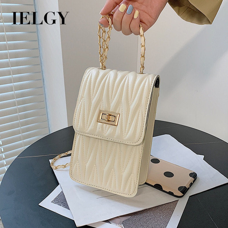 IELGY New fashion rhombus chain shoulder bag street trend retro small bag women