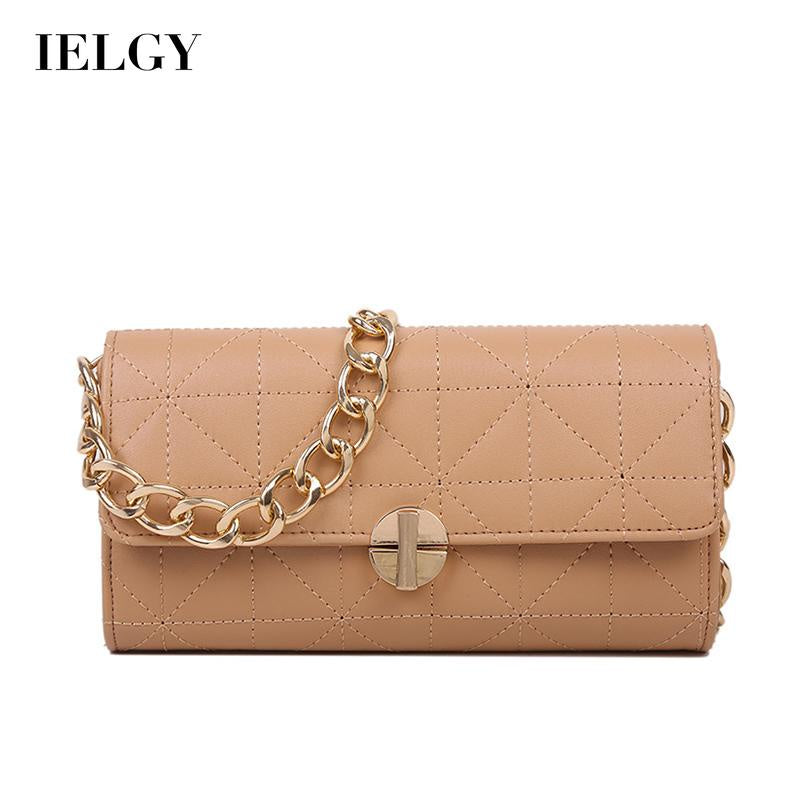 IELGY Trendy Ladies Small Bags Chain One Shoulder Black French Underarm Bag