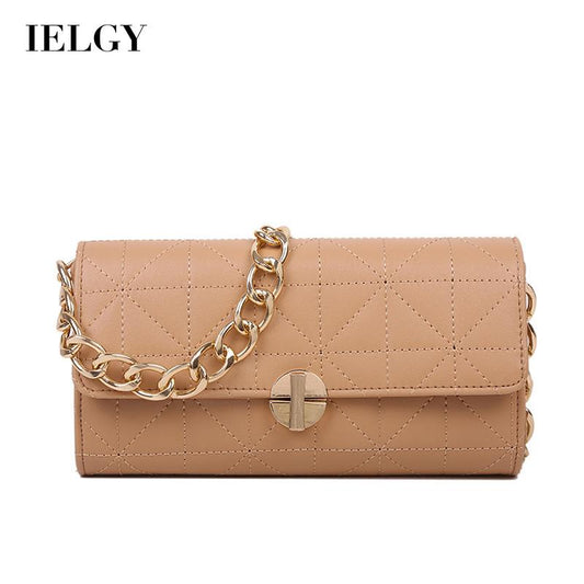 IELGY Trendy Ladies Small Bags Chain One Shoulder Black French Underarm Bag