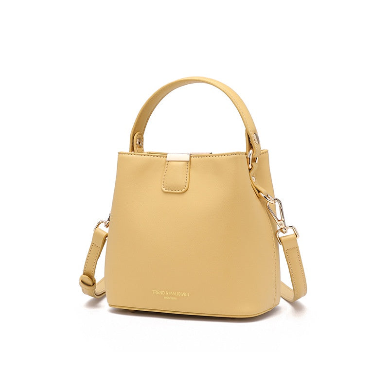 IELGY fashion small bag female wild tide bucket bag handbag Single shoulder messenger solid color large capacity for ladies trendy