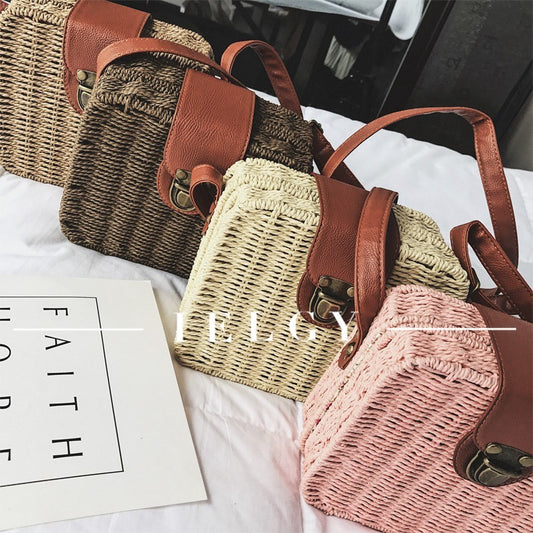 IELGY Mini Square Retro Beach Bag Messenger Bag