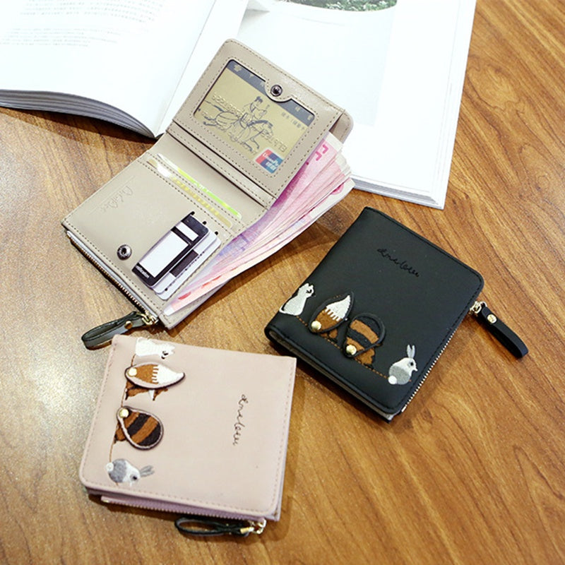 IELGY ins wallet women short Korean style cute small fresh mini trendy personality coin purse