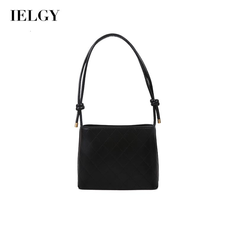 IELGY Women's bag solid color Retro All-matching one shoulder underarm bag rhombus popular fashion crossbody