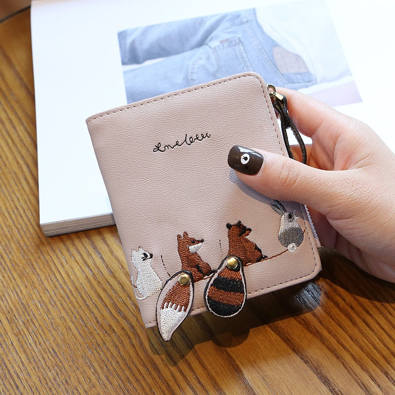 IELGY ins wallet women short Korean style cute small fresh mini trendy personality coin purse