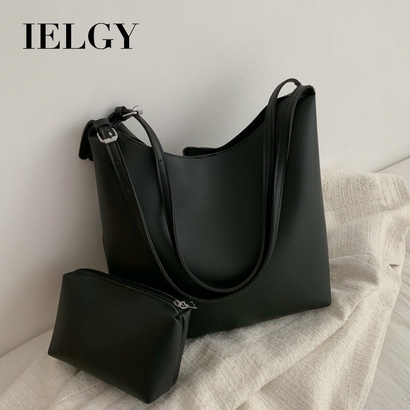 IELGY large-capacity bucket bag Korean style simple shoulder bag fashion all-match texture Messenger bag