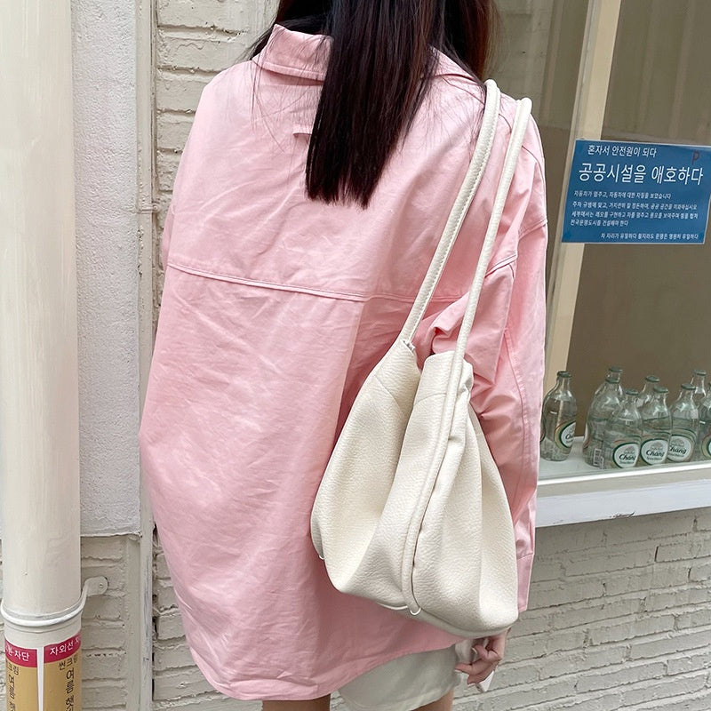 IELGY niche design large-capacity tote bag, comfortable cloud bag, simple picture and mother shoulder bag