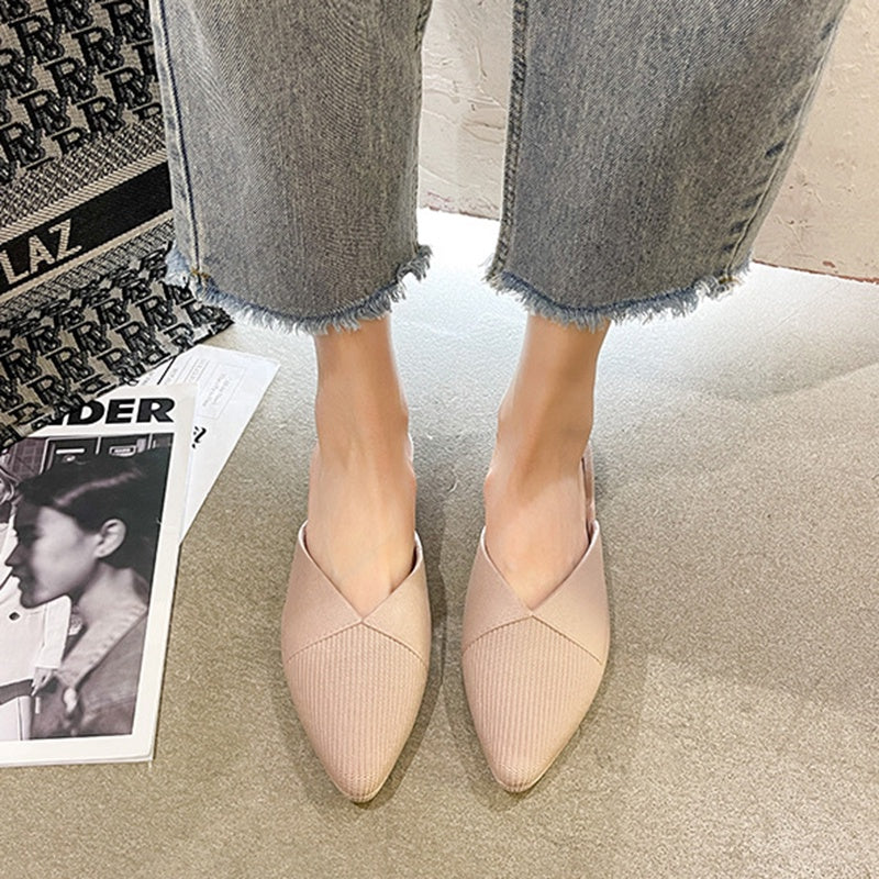 IELGY casual Korean style solid color fashion outer wear Baotou slippers