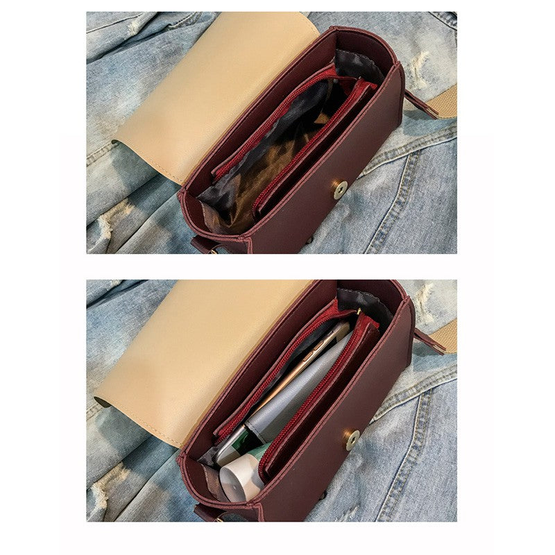 IELGY New ins super fire contrast color wide shoulder strap Messenger bag