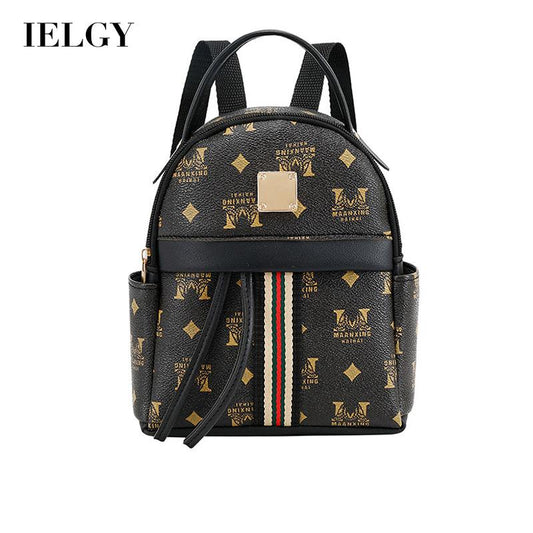 IELGY Korean printing contrast color drawstring backpack large capacity simple handbag