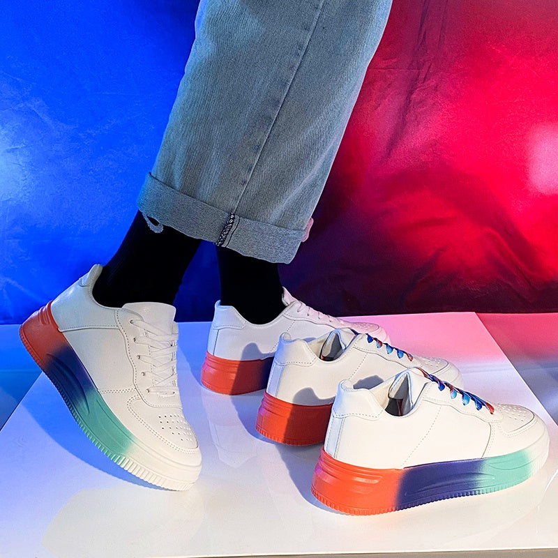 IELGY Korean style flat round toe color matching casual shoes