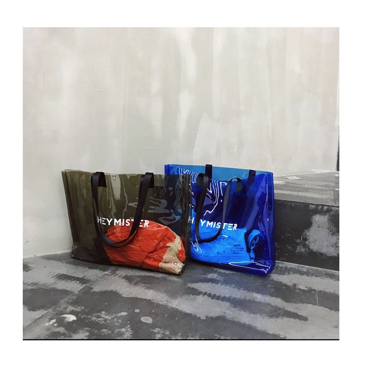 IELGY Large-capacity beach bag PVC transparent bag Fashion