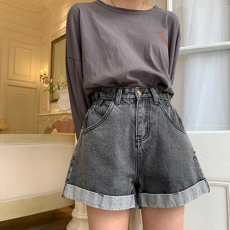 IELGY Women's high waist slimming jeans shorts