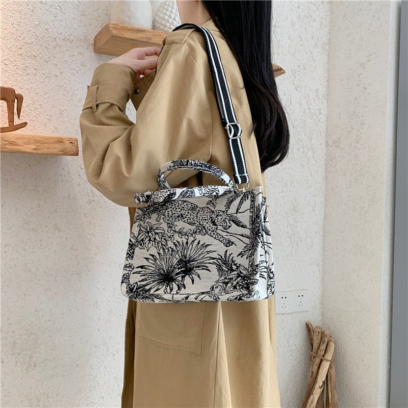 IELGY women's bag fashion canvas bag large-capacity shopping bag