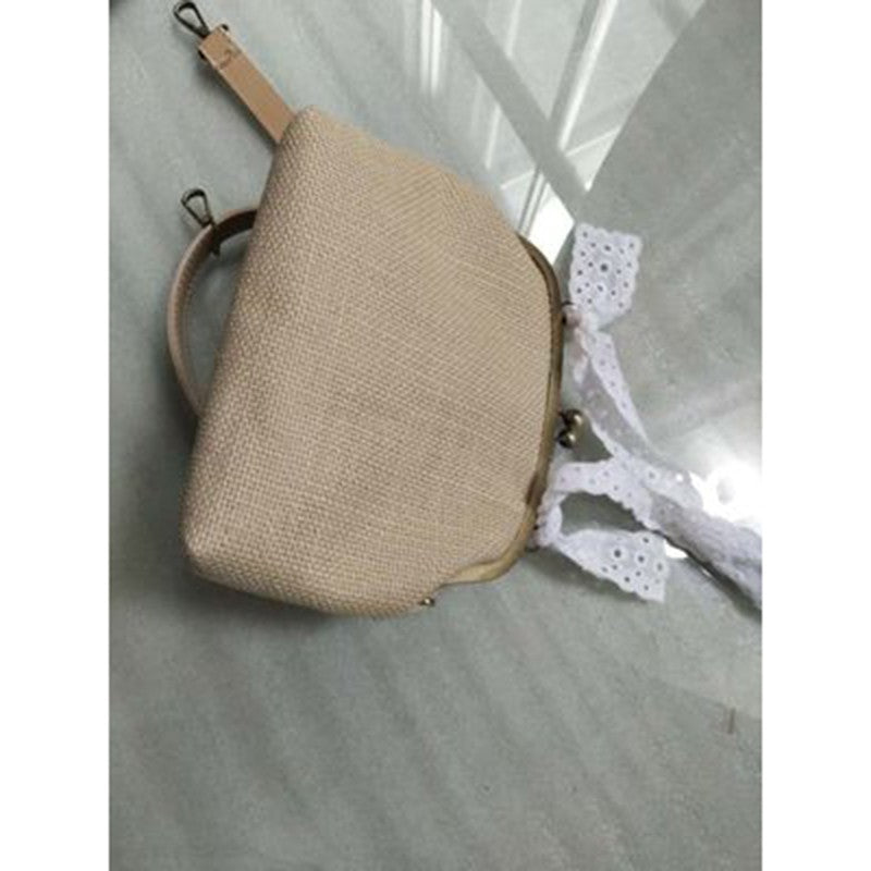 IELGY Hand-woven holiday hand-woven straw bag