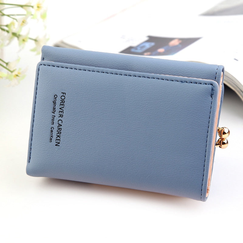 IELGY short wallet ladies small wallet Korean coin purse multi-card personalized leather bag women