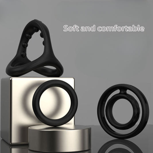 YOUTHAV Hot selling silicone lock sperm ring penis delay anti-ejaculation long-lasting invisible ring set couple sex fun lock sperm ring
