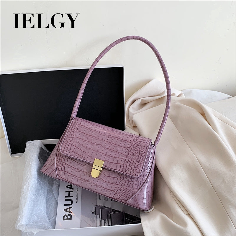 IELGY Crocodile stick underarm bag for women