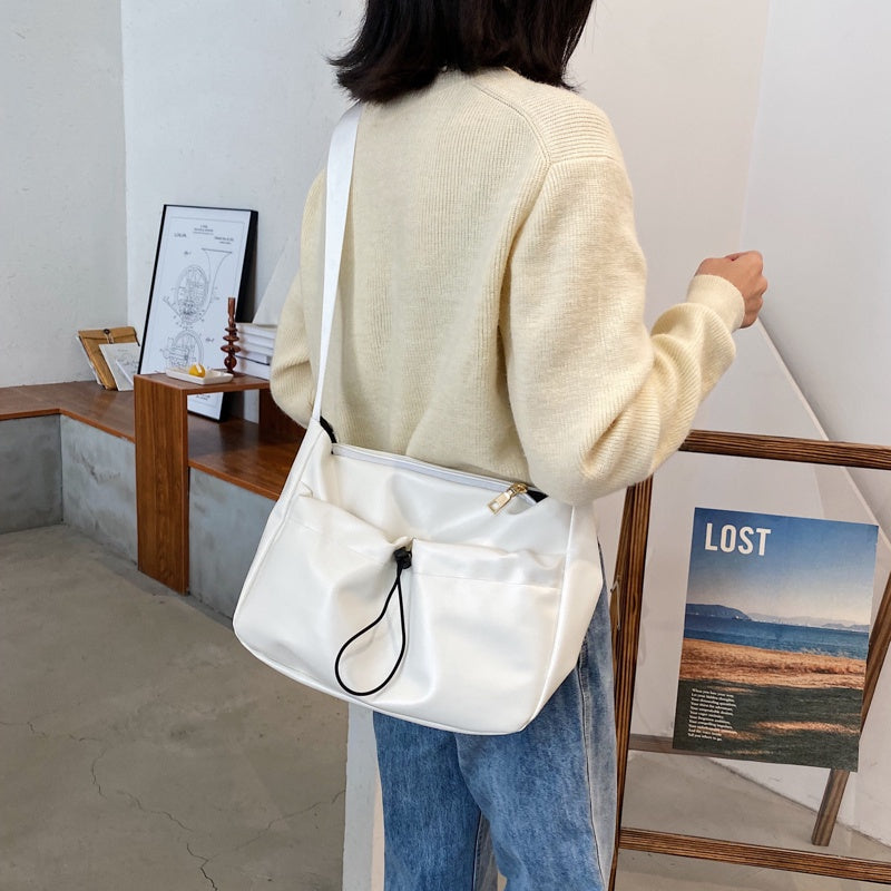 IELGY Fashion Trend Large Capacity Ladies Soft Leather Crossbody Bag Korean Version All-match