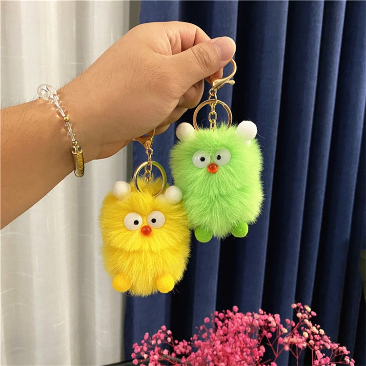 IELGY Cute cartoon little monster plush doll bag pendant