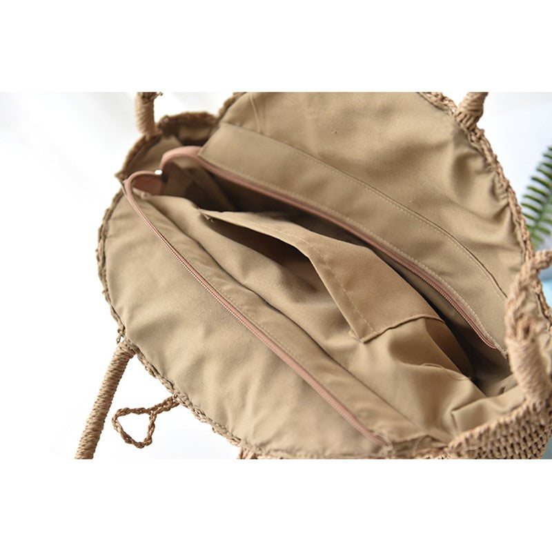 Ins super fire grass package beach bag round package