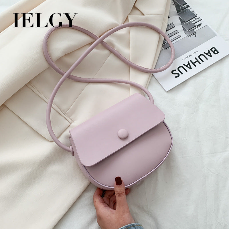 IELGY Simple single shoulder small bag female bag popular fashion messenger bag ins wild saddle bag