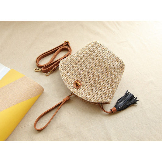Straw bag vacation bag shoulder rattan bag