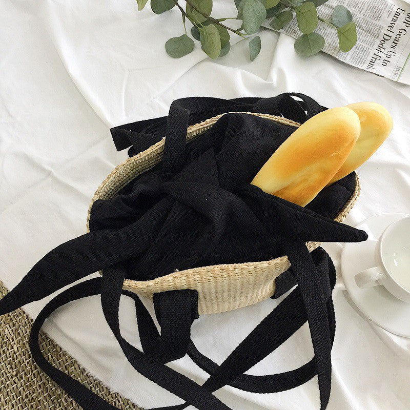 IELGY Straw bag female retro rattan bag Messenger bag
