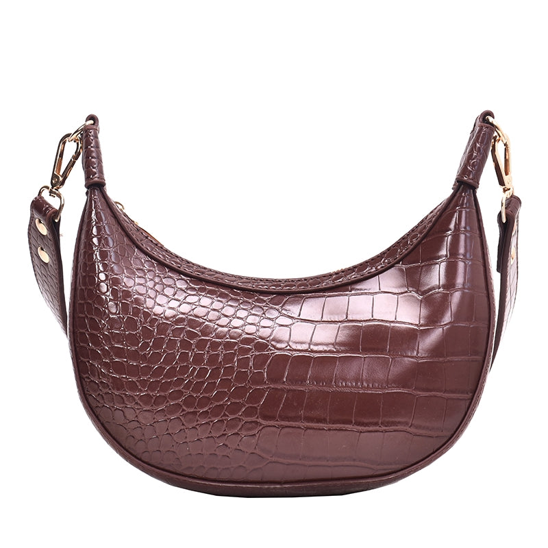 IELGY new fashion crocodile pattern wide shoulder strap portable saddle bag
