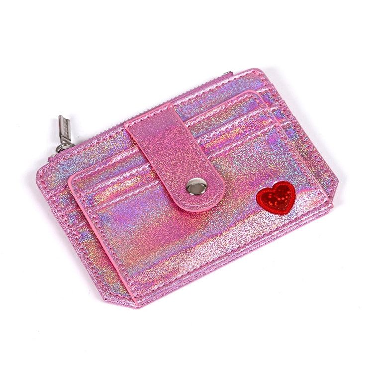IELGY laser PU leather embroidery card holder card zip coin purse
