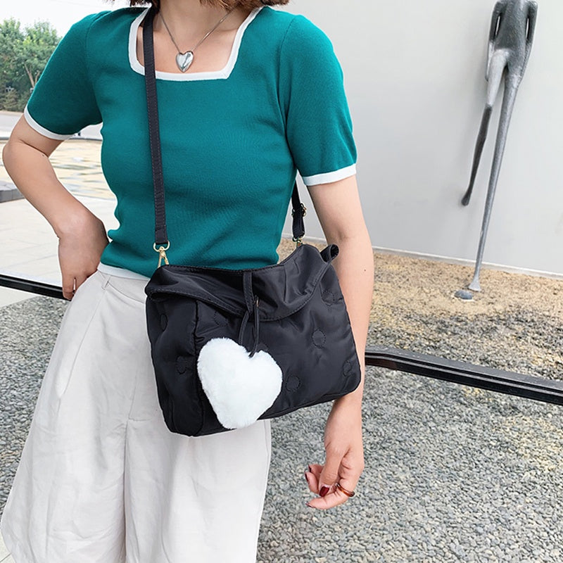 IELGY niche design bag messenger bag female green portable small square bag