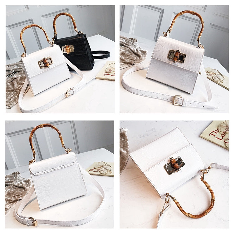 IELGY handbag crocodile small square bag handbag bamboo bag