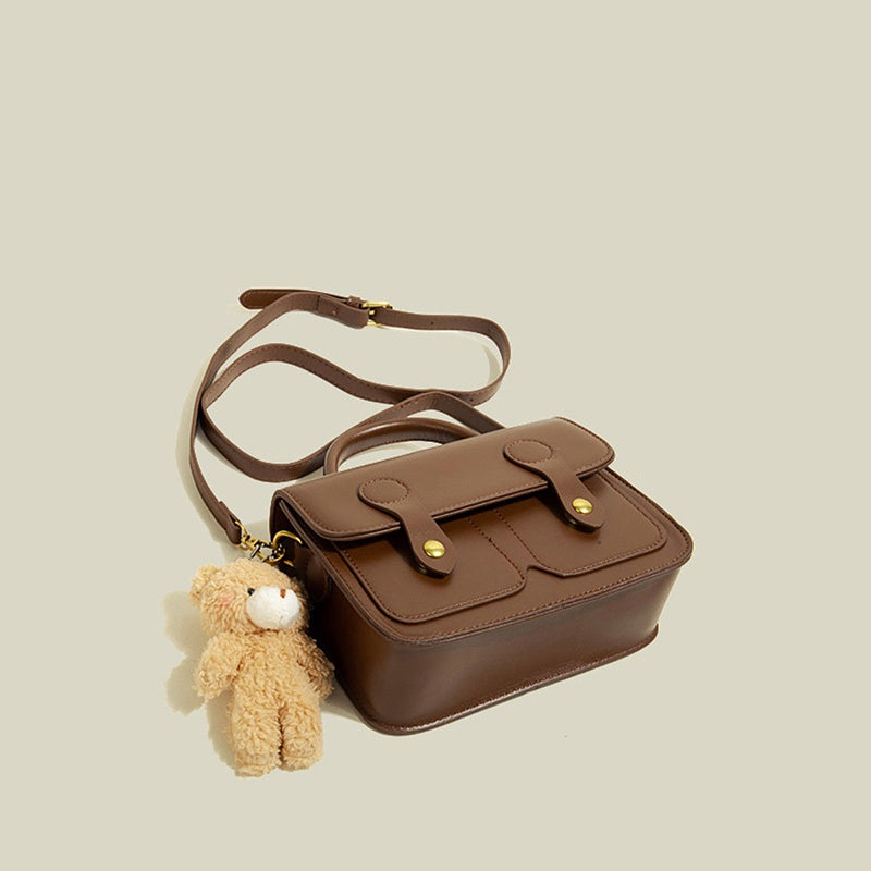 IELGY Fashion Retro Lady Bear Pendant All-match Messenger Bag