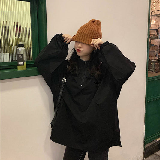 IELGY Women's clothes hoodies thin stripes all-match zippers tops fashion casual Korean