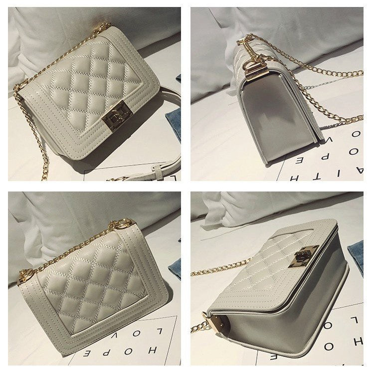 Korean version of the chain rhombic lock shoulder bag Messenger bag