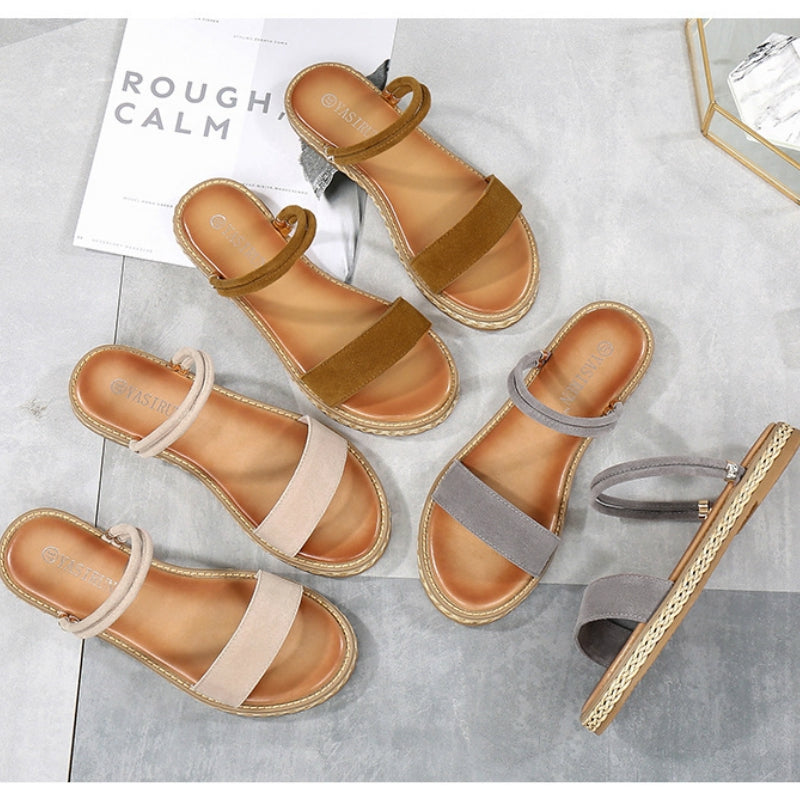 IELGY large size wild sandals comfortable fashion round head casual shoes