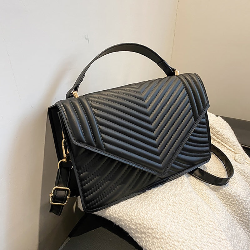 IELGY fashion rhombus embroidery thread female bag retro small square solid color texture single-shoulder messenger