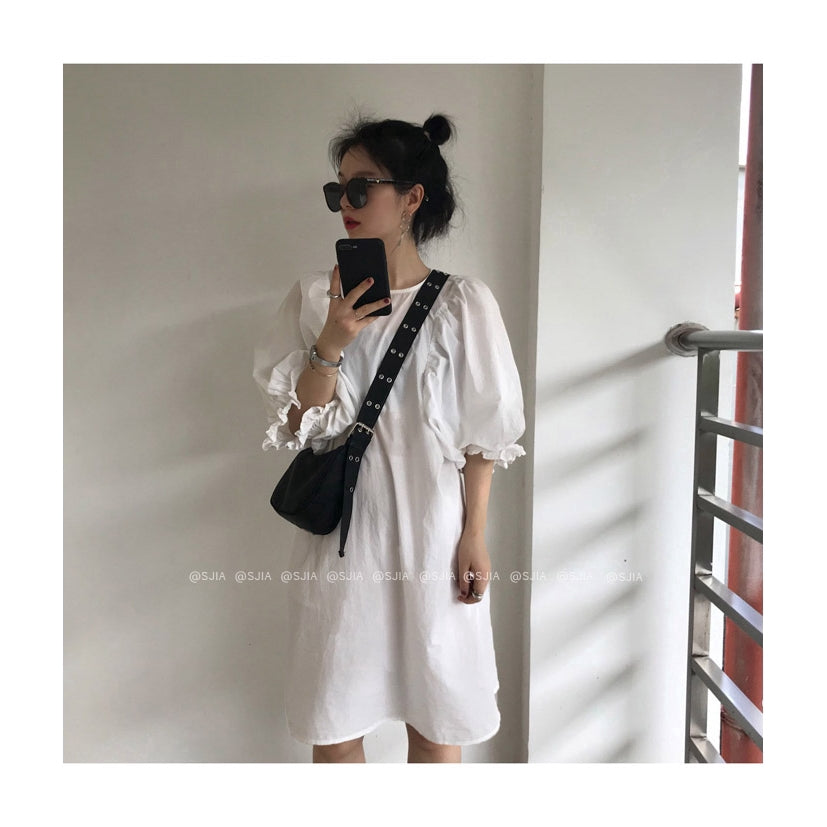 IELGY Korean leisure backpack simple bag female Black Messenger Bag