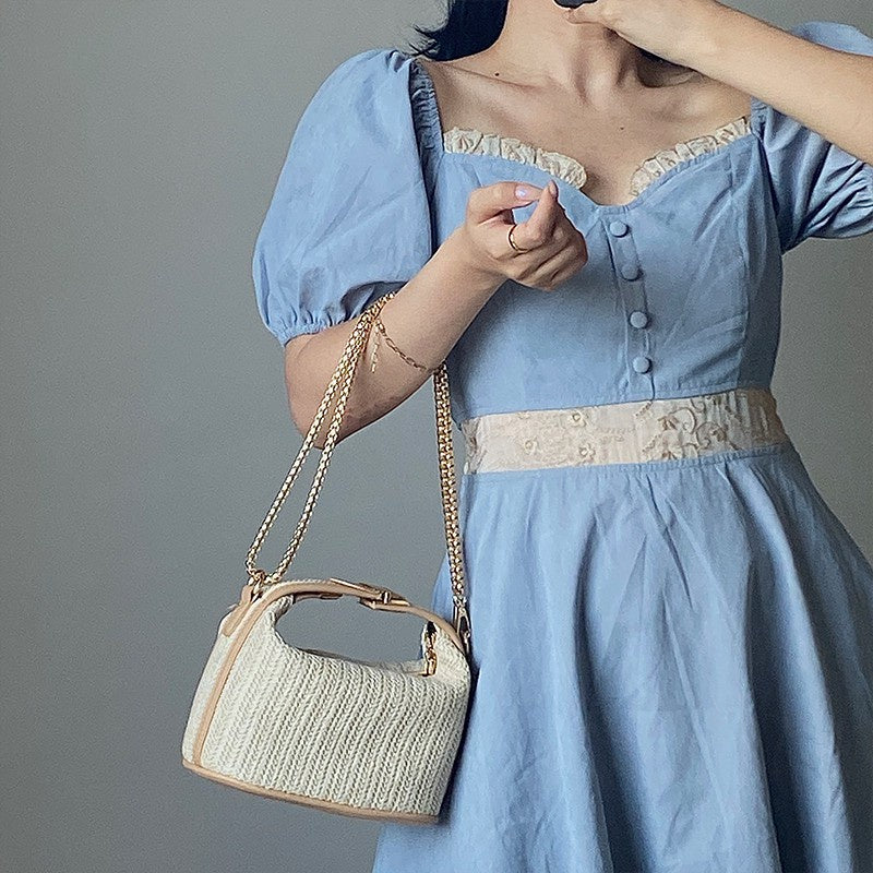 IELGY Straw handbag fashion hand bag female bag tide all-match one-shoulder diagonal bag