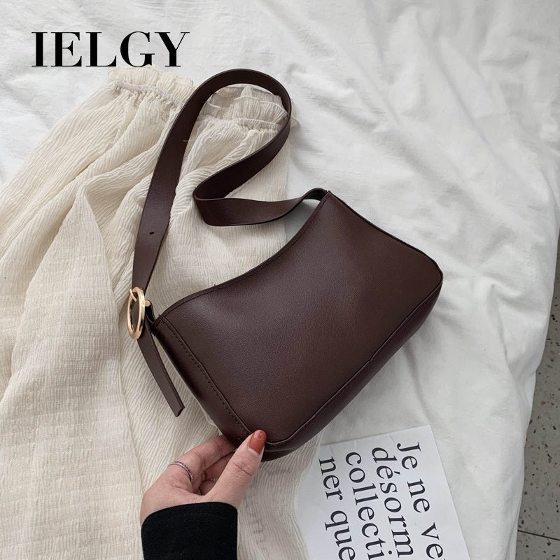 IELGY bright leather fashion temperament small bag simple and versatile female bag