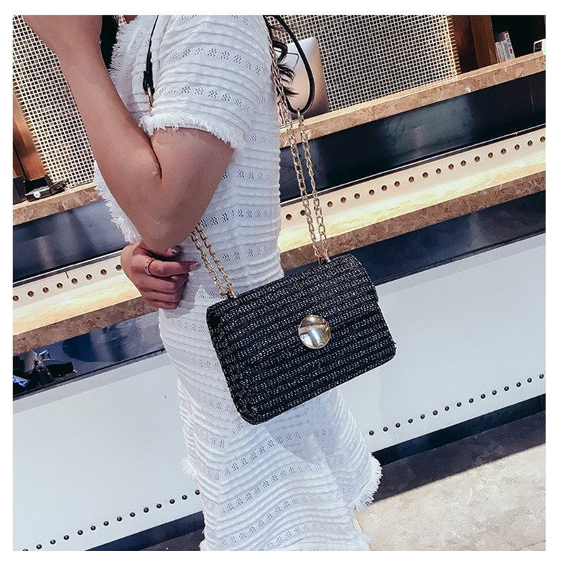 Straw gilding small square shoulder bag handbags