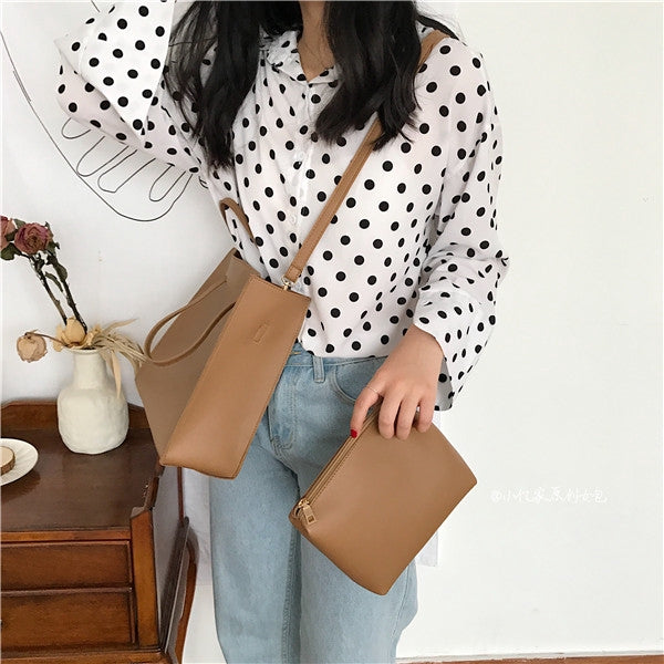 IELGYPortable big bag retro female simple large capacity single shoulder diagonal cross mother package