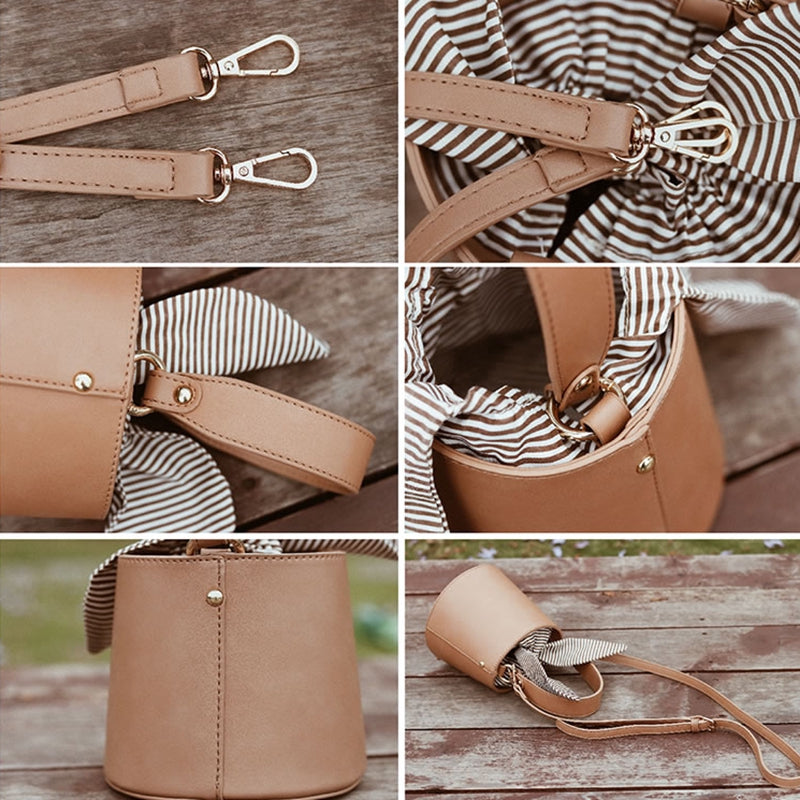 IELGY   Japan and South Korea simple versatile shoulder Messenger bag retro bucket bag