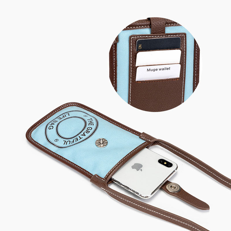 IELGY Woman's bag Black Square Mobile phone Letters Crossbody Mini Stylish Simple Versatile