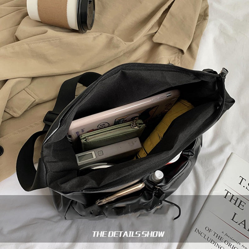 IELGY Fashion Trend Large Capacity Ladies Soft Leather Crossbody Bag Korean Version All-match